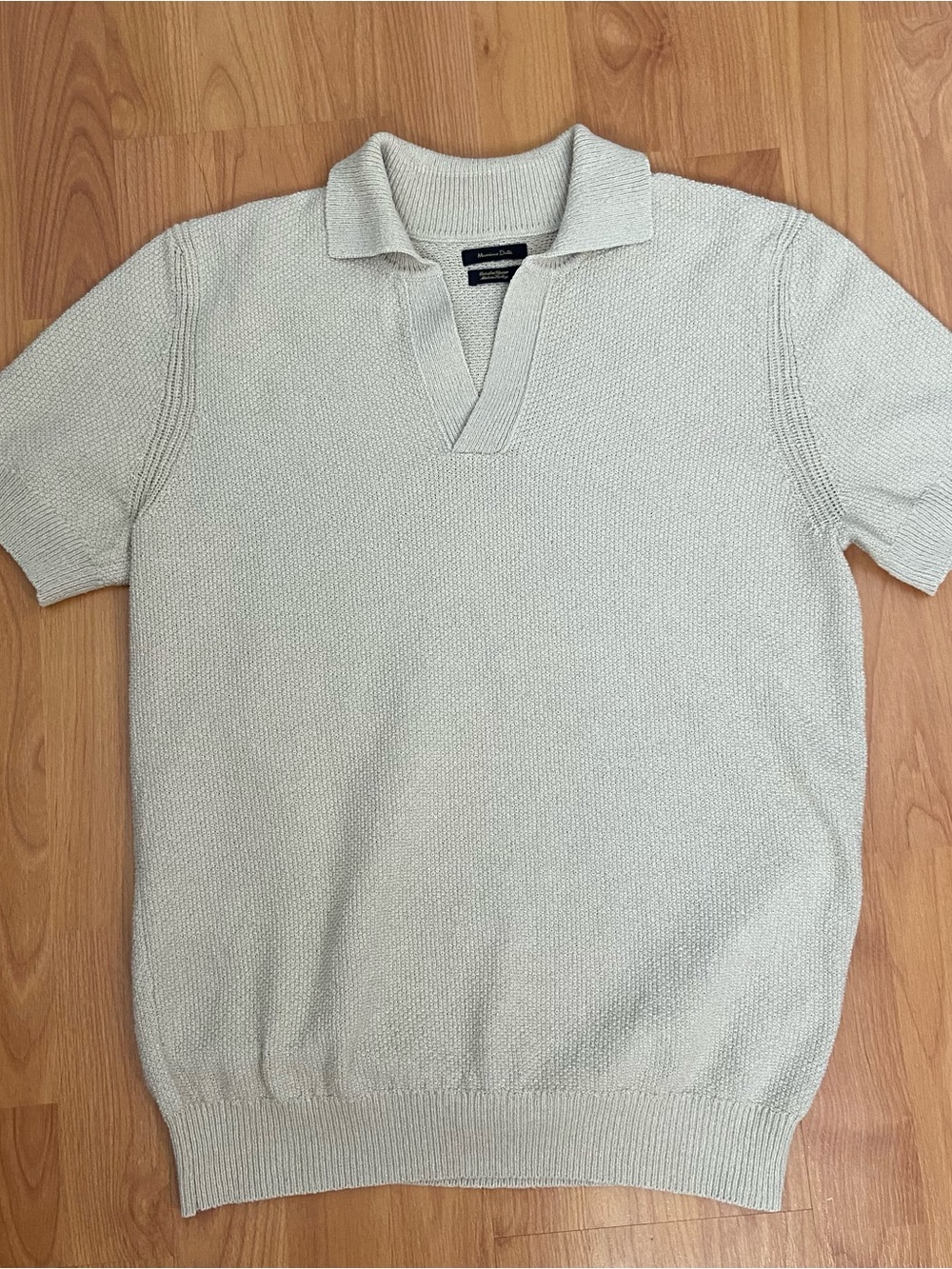Massimo Dutti Costal Preppy Cream Knit Polo Shirt Men’s Medium - Picture 1 of 9